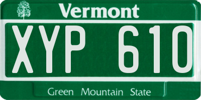 VT license plate XYP610