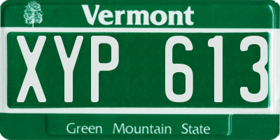 VT license plate XYP613