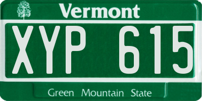 VT license plate XYP615