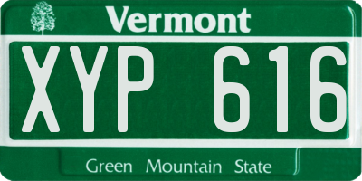 VT license plate XYP616