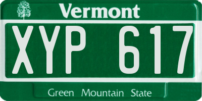 VT license plate XYP617