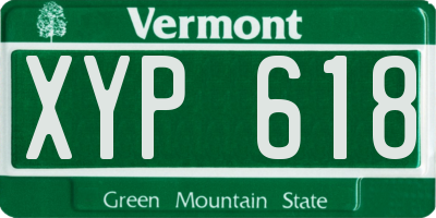 VT license plate XYP618