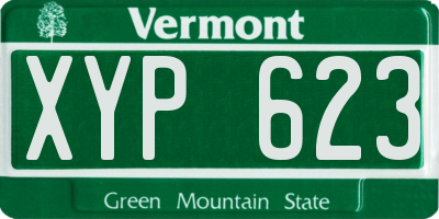 VT license plate XYP623