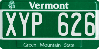 VT license plate XYP626