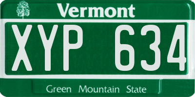 VT license plate XYP634