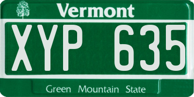 VT license plate XYP635