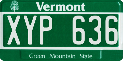 VT license plate XYP636
