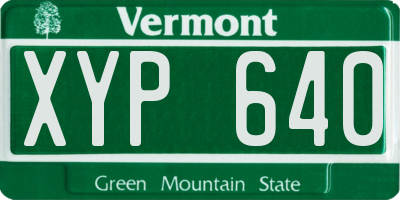 VT license plate XYP640