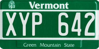 VT license plate XYP642