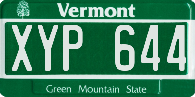 VT license plate XYP644