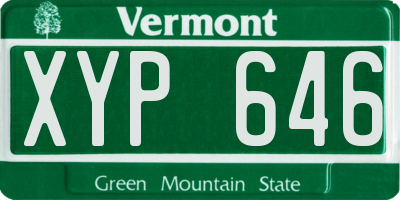 VT license plate XYP646