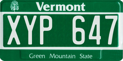 VT license plate XYP647