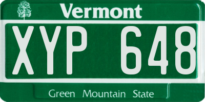 VT license plate XYP648
