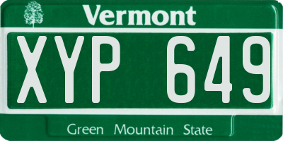 VT license plate XYP649