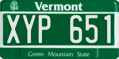 VT license plate XYP651