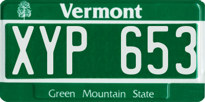 VT license plate XYP653