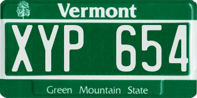 VT license plate XYP654