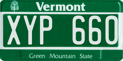 VT license plate XYP660