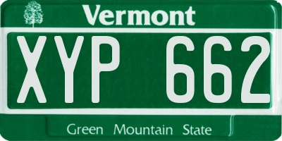 VT license plate XYP662