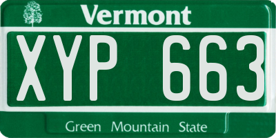 VT license plate XYP663