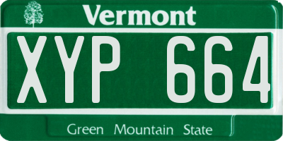 VT license plate XYP664