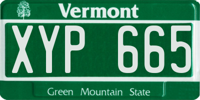 VT license plate XYP665