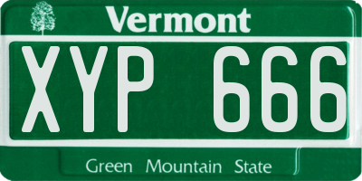 VT license plate XYP666