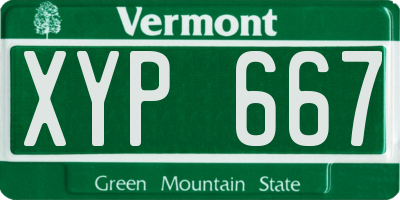 VT license plate XYP667