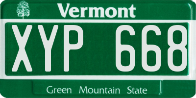 VT license plate XYP668