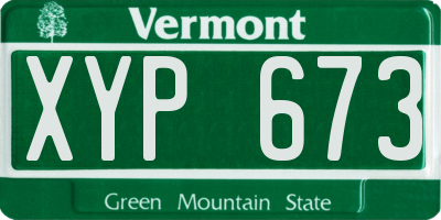 VT license plate XYP673