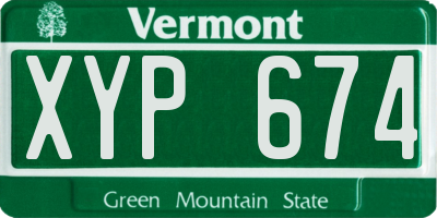 VT license plate XYP674