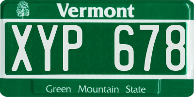 VT license plate XYP678