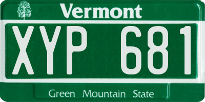 VT license plate XYP681