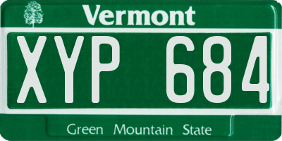 VT license plate XYP684