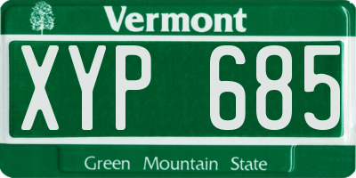 VT license plate XYP685