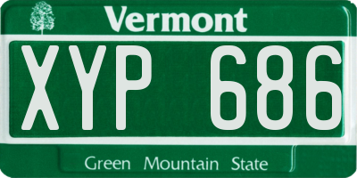 VT license plate XYP686