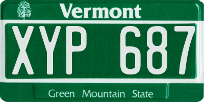 VT license plate XYP687