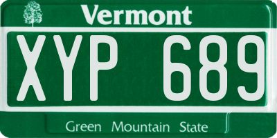 VT license plate XYP689