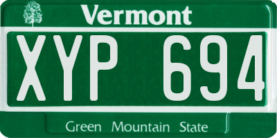 VT license plate XYP694