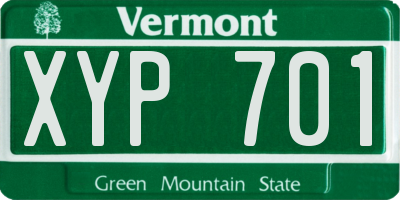 VT license plate XYP701
