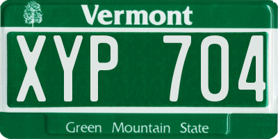 VT license plate XYP704
