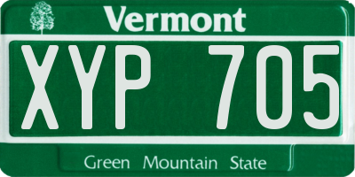VT license plate XYP705