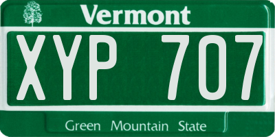 VT license plate XYP707