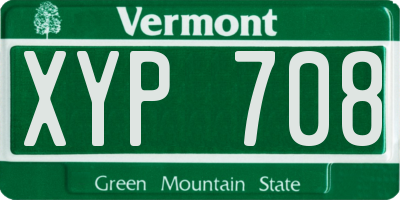VT license plate XYP708
