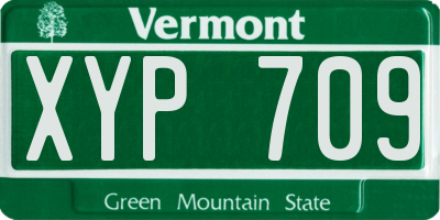 VT license plate XYP709