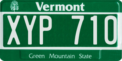 VT license plate XYP710