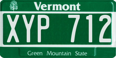 VT license plate XYP712
