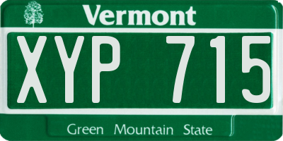 VT license plate XYP715