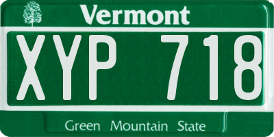 VT license plate XYP718