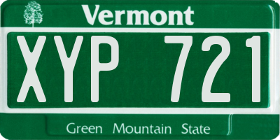 VT license plate XYP721